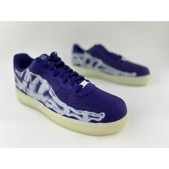 Nike Air Force 1 Purple Skeleton Mens Size 11 Sneakers Halloween 2022 CU8067-500 - Picture 3 of 11